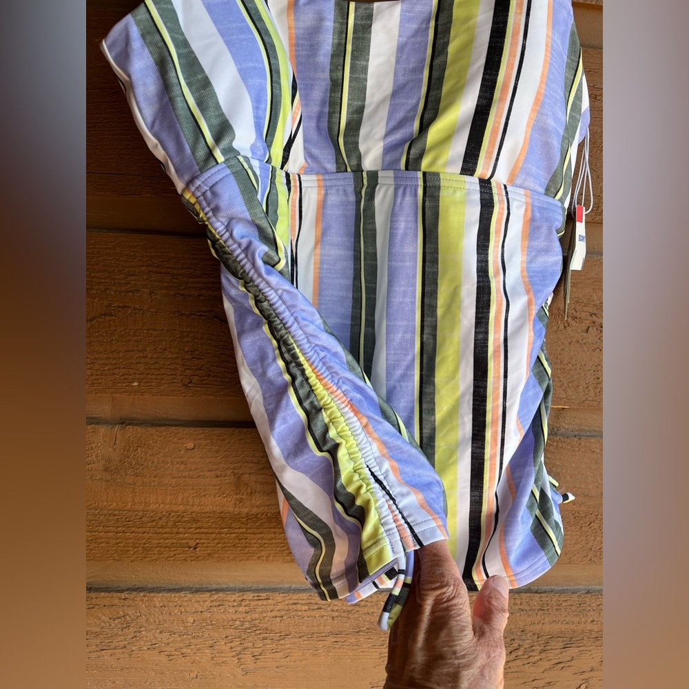 Prana Multicolor Striped Tankini Top in Yellow, Blue, Green, White new w/out tag - Picture 4 of 9